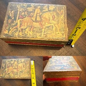 Vintage Italy Florentine Box Medieval Scene English cottage Old world Heritage